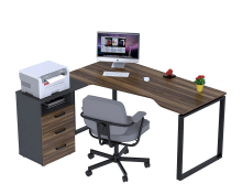 Письменный стол угловой Open Office NDTU-3S-160 антрацит Loft Design