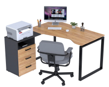 Письмовий стіл кутовий Open Office NDTU-3S-135 антрацит Loft Design