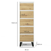 Комод 5S/40 Borg білий / дуб артізан Mebel Bos