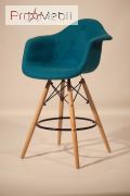 Стілець барний Leon Soft Bar Вовна Синя W-5 Onder Mebli