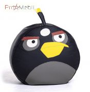 Пуфик Птица черная средний Poparada