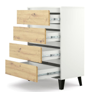 Комод 4S/70 Borg белый / дуб артизан Mebel Bos