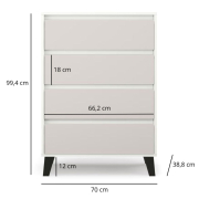 Комод 4S/70 Borg білий / кашемір Mebel Bos