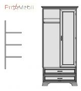 Комплект полиць для 2-дверної шафи 2D2S Tiffany Mebel Bos