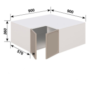 Антресоль А90x90 L/R (570) прямий кут кухня Сью Світ Меблів