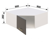 Антресоль А90x90 L/R (570) кухня Ліона Світ Меблів