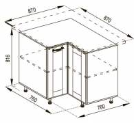 Тумба нижня Н87x87 кухня Марго Світ Меблів