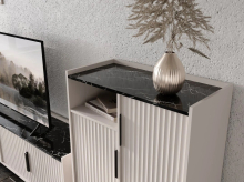 ТВ тумба RTV2D2S Фреско кашемір / темний мармур ВМК (БРВ)