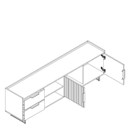 ТВ тумба RTV2D2S Фреско кашемір / темний мармур ВМК (БРВ)