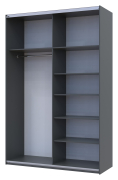 Шафа-купе G-Caiser 160 графіт / графіт 2 ДСП / 3 частини Doros