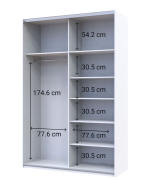 Шафа-купе G-Caiser 160 білий / графіт 1 ДСП / 1 дзеркало / 3 частини Doros