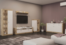 Вітрина висока 2Д Палермо біла Сокме