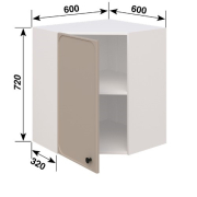 Шафка верхня В60x60 L/R (h-720) кухня Сью Світ Меблів