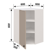 Шафка верхня В60x60 L/R (h-920) кухня Сью Світ Меблів