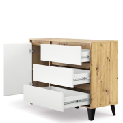 Комод 1D3S Borg дуб артізан / білий Mebel Bos