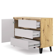 Комод 1D3S Borg дуб артізан / кашемір Mebel Bos
