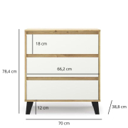 Комод 3S/70 Borg дуб артізан / білий Mebel Bos