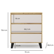 Комод 3S/70 Borg дуб артізан / кашемір Mebel Bos