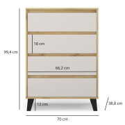 Комод 4S/70 Borg дуб артізан / кашемір Mebel Bos