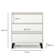 Комод 3S/70 Borg кашемір / білий Mebel Bos