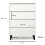 Комод 4S/70 Borg кашемір / білий Mebel Bos