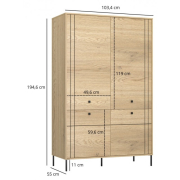 Шафа висока 4D Cross Line Mebel Bos