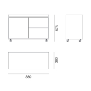 Тумба мобільна WS-2S-1D Work Space попелястий Loft Design