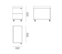 Тумба мобільна WS-332 Work Space дуб сонома Loft Design