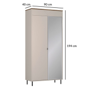 Шафа з дзеркалом 2D/40 Evo Mebel Bos