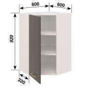 Шафка верхня В60x60 L/R (h-920) кухня Ліона Світ Меблів