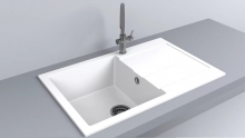 Кухонна мийка Connecticut біла Fancy Marble