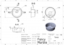 Кухонна мийка Texas сіра Fancy Marble
