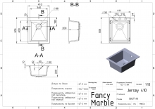 Кухонна мийка Jersey 410 пісочна Fancy Marble