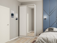Шафа-купе Сіті 24 140/60 білий 1 ДСП / 1 дзеркало Doros