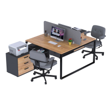 Письмовий стіл подвійний кутовий Open Office ND2T-3S-135 антрацит Loft Design