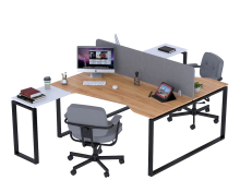 Письмовий стіл подвійний кутовий Open Office ND2U-160 білий Loft Design