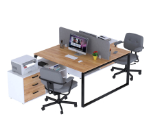 Письмовий стіл подвійний кутовий Open Office ND2T-3S-135 білий Loft Design