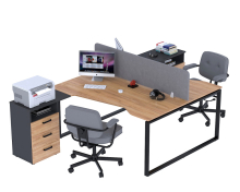 Письмовий стіл подвійний кутовий Open Office ND2U-3S-160 антрацит Loft Design