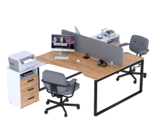 Письмовий стіл подвійний кутовий Open Office ND2U-3S-160 білий Loft Design