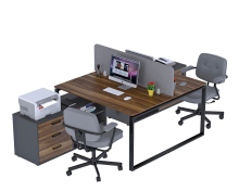 Письменный стол двойной угловой Open Office ND2T-3S-160 антрацит Loft Design
