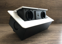 Настільна розетка 2R+USB+Type-C біла Loft Design
