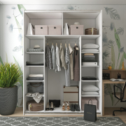 Шафа-купе G-Caiser 180 білий / графіт 1 ДСП / 1 дзеркало / 3 частини Doros