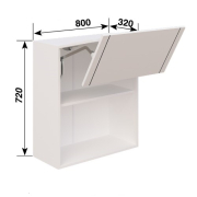 Шафка верхня В80Б Free Fold LED (h-720) кухня Смужка Світ Меблів