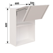 Шафка верхня В60Б Free Fold LED (h-920) кухня Смужка Світ Меблів