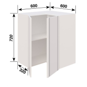 Шафка верхня В60x60 прямий кут (h-720) кухня Смужка Світ Меблів