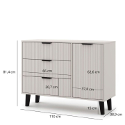 Комод 1D3S Borg Duo кашемір Mebel Bos