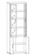 Вітрина REG 2W2D/79/220 Офіс Лайн Gerbor