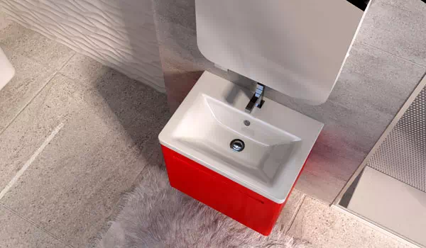 Підвісна меблі для ванної Tivoli Ювента в червоному кольорі