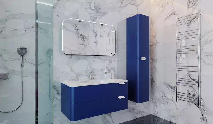 Мебель в ванную Velluto Botticelli в синем цвете