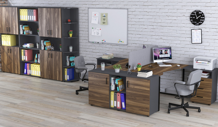 Офісні меблі Open Office горіх модена Loft Design антрацит